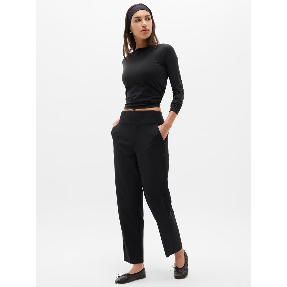 Athleta Endless High Rise Pant Black Stretch Travel Commuter Trousers Size 6